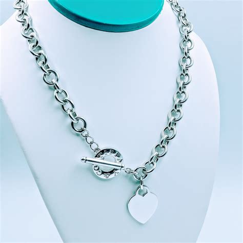 tiffany style heart toggle necklace